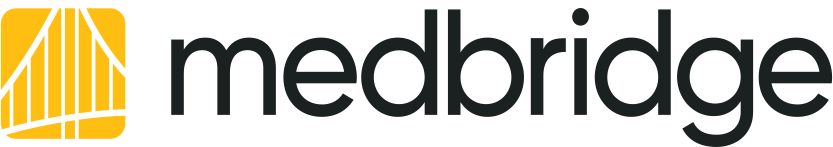 MedBridge logo with a yellow and white bridge icon on the left and "medbridge" in bold black letters on the right.